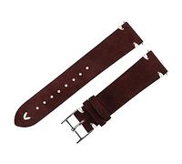 Correa Reloj,Correas De Reloj De Cuero Correa de banda de reloj de cuero mate 20mm 21mm verde verde marrón marrón con sede de cuero correas correas suaves hechas a mano muñequeras para reloj(Dark Brow