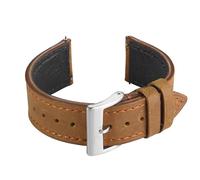 Correa Reloj Cuero Crazy Horse Liberación Rápida Buffalo Cirada, Forro Transpirable de Ternera,Retro Patina Natural, Compatible Smartwatch y Reloj Tradicional, Quick Release (Café, 18 × 16mm)