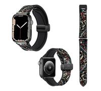 Correa reloj para Apple IWatch 22 mm (38/40/41/42/44/45 mm) de Silicona y Cuero auténtico: America