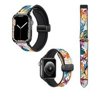 Correa reloj para Apple IWatch 22 mm (38/40/41/42/44/45 mm) de Silicona y Cuero auténtico: Exótico