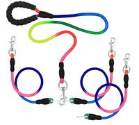 Correa Resistente para 3 Perros con Dispositivo Giratorio de 360° Desmontable sin enredos y Mango Acolchado para Dos o Tres Mascotas