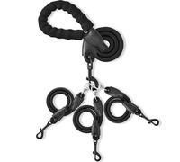 Correa resistente para perro de 3 vías, correa de perro de 3 vías sin enredos, dispositivo giratorio desmontable de 360°, correa múltiple para perro con asa acolchada, para caminar y entrenar correa