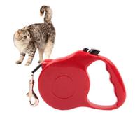 Correa Retráctil Bloqueo de 3 Metros para Perros y Gatos | Diseño Automático, Botón de Bloqueo Dedo, Mango Ergonómico, Plástico Rojo, para Dueños de Mascotas