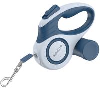 Correa retráctil de 3 m con compartimento para bolso para mascotas (azul) - ROJECO