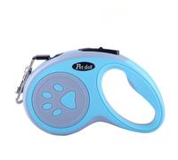 Correa retráctil de 5 m para perro, correa antienredos, resistente para perros pequeños y medianos, mango ergonómico y diseño de huellas (multicolor) (3 m, estampado de patas azules)