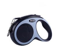 Correa retráctil de 5 m para perro, correa antienredos, resistente para perros pequeños y medianos, mango ergonómico y diseño de huellas (multicolor) (3 m, negro)