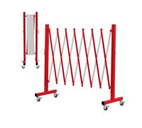 Correa retráctil de pared, Barricade Industrial Expandable Metal, Easily Assembled Safety Barrier with Casters, Flexible Mobile Barrier Gate, Adjustable Traffic Fence,Red,17 pies (Red, 11 feet)