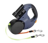 Correa Retráctil Doble para Correa para Mascotas de Doble Cabeza con Linterna, Cuerda de Nailon Reflectante de 9.8 Pies, sin Enredos de 360° para Entrenamiento de Caminata de Dos Perros(1#)