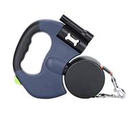 Correa Retráctil Doble para Correa para Mascotas de Doble Cabeza con Linterna LED, Cinta de Nailon Reflectante de 9. Pies, sin Enredos de 360° para Entrenamiento de Caminata de Dos s