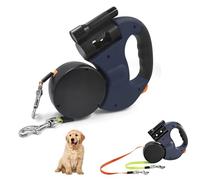 Correa Retráctil Doble para Perro, 3 M Correa Doble para 2 Perros, Correa Doble para Dos Perros con Luz Led, Banda De Nailon Fuerte Sin Enredos De 360°, para Perros Pequeños Y Medianos