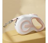 Correa retráctil para perro con mango antideslizante, correa ligera de acero inoxidable, cinta de nailon fuerte, bloqueo de pausa de freno con una sola mano para perros pequeños y medianos (rosa, 3