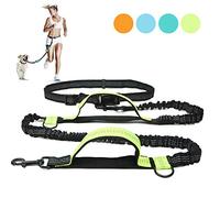 Correa retráctil para perro manos libres con cuerdas elásticas dobles para correr, caminar, entrenar, senderismo, cinturón de cintura ajustable, asas acolchadas, costuras reflectantes para perros