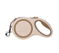 Correa retráctil para perros, 5 m/8 m, ajustable para perros pequeños/grandes, paseos, excursiones y bulldog francés (Khaki, 8 m - 50 kg)