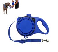 Correa retráctil para Perros con Placa y Botella de Agua, Correa para Perros 3 en 1, Correa portátil para Perros, con Botella de Agua y Cuenco incorporados, medianos y Grandes (BLU)