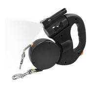 Correa retráctil para perros - Correa doble para 2 perros - Giratoria plegable, LED impermeable herramienta para con rotación de 360 grados | Correa larga para campamento