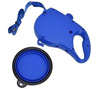 Correa retráctil para Perros, Correa para pasear Perros, Correa Extensible Interior Hueca multifunción con Cuenco Plegable para Perros pequeños y medianos (Blue)