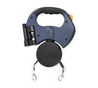 Correa retráctil para perros duel - Cuerda extensible reflectante fuerte, mecanismo de bloqueo seguro | Cómodo diseño de mango para caminar dos mascotas, aventuras al aire libre y diario