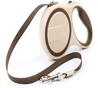 Correa retráctil Resistente de 10/16 pies y 360° sin enredos, Correa para Mascotas con un botón de Freno y Bloqueo para Perros pequeños, medianos y Grandes(Brown,5m)