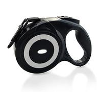 Correa retráctil resistente para perros medianos y grandes, 5/8 m, hasta 80 kg, duradera y segura para caminar y entrenar (negro, 8 m)