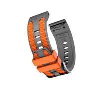 Correa silicona 22 26mm for Garmin Quatix 8/Fenix8/Tactix 47/51mm 7 7X 6 6X Pro Forerunner 970 965 Enduro 3 2 correa repuesto accesorios(Gray orange,22mm Fenix 8 47mm)