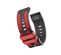 Correa silicona 22 26mm for Garmin Quatix 8/Fenix8/Tactix 47/51mm 7 7X 6 6X Pro Forerunner 970 965 Enduro 3 2 correa repuesto accesorios(Black red,22mm 7/6/5)