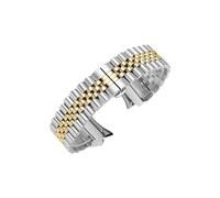 Correa sin huecos for samsung galaxy watch 5 pro, 45mm, 4, 5, 6, 44mm, 40mm, 4 classic, 46mm, 47mm, correa de acero inoxidable sin huecos (Color : Silver gold, Size : For Galaxy watch 4 40mm)
