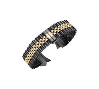 Correa sin huecos for samsung galaxy watch 5 pro, 45mm, 4, 5, 6, 44mm, 40mm, 4 classic, 46mm, 47mm, correa de acero inoxidable sin huecos (Color : Black gold, Size : For Galaxy watch5 6 40mm)