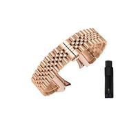 Correa sin huecos for samsung galaxy watch 5 pro, 45mm, 4, 5, 6, 44mm, 40mm, 4 classic, 46mm, 47mm, correa de acero inoxidable sin huecos (Color : Rose gold tool, Size : For Watch 6 Classic 43mm)