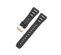 Correa suave for accesorios de reloj for Casio CA-53W CA-61W FT-100W W-520U W-720G correa de reloj Tpu 18mm 20mm correa de pulsera apta for FT100W(Black-gold,18mm)