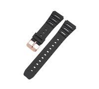 Correa suave for accesorios de reloj for Casio CA-53W CA-61W FT-100W W-520U W-720G correa de reloj Tpu 18mm 20mm correa de pulsera apta for FT100W(Black-rose gold,18mm)
