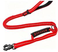 Correa Táctica para Perro, 1.15-1.75m Correa Perro Anti Tirones，Rojo