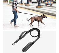 Correa táctica para perros con 2 asas (doble agarre) - Resistente correa antitirones para entrenamiento y control - Nylon resistente con asa de tráfico para perros grandes, medianos y fuertes