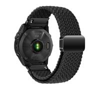 Correa tejida de nailon de 22 mm y 26 mm for Garmin Watch Fenix 8 7 6X Pro Pulsera elástica for banda deportiva Tactlx7MK2(Black,22mm)