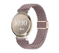 Correa tejida de nailon deslizante con bucle de 14 mm for correa de reloj for Garmin Lily 2 for mujer(14 Smoke Purple)