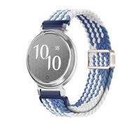 Correa tejida de nailon deslizante con bucle de 14 mm for correa de reloj for Garmin Lily 2 for mujer(07 Z pattern blue and white)