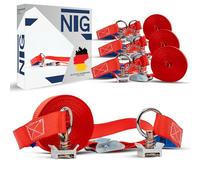 Correa tensora | Correa de amarre | con cierre de pinza | Correa de bloqueo para carril de aerolíneas | 5 m | 25 mm de ancho | Riel de amarre