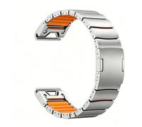Correa Titanio Garmin QuickFit, Forro Silicona, Cierre Desplegable | Brazalete ligero, DLC resistente a rayones, cierre desplegable, para Garmin Watch