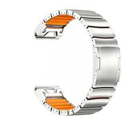 Correa Titanio Garmin QuickFit, Forro Silicona, Cierre Desplegable | Brazalete ligero, DLC resistente a rayones, cierre desplegable, para Garmin Watch