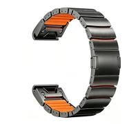 Correa Titanio Garmin QuickFit, Forro Silicona, Cierre Magnético | Brazalete ligero, DLC resistente a rayones, cierre magnético, para Garmin Watch