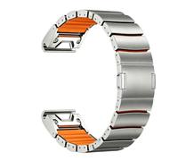 Correa Titanio Garmin QuickFit, Forro Silicona, Cierre Magnético | Brazalete ligero, DLC resistente a rayones, cierre magnético, para Garmin Watch
