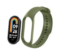 Correa transpirable resistente al sudor de gel de silicona con carcasa integrada adecuada para Mi Band 8 Bandas Bandas Reloj Banda (Army Green, One Size)
