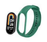 Correa transpirable resistente al sudor de gel de silicona con carcasa integrada adecuada para Mi Band 8 Bandas Bandas Reloj Banda (Green, One Size)