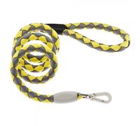 Correa trenzada NODO para perro - Ferribiella - Color: Amarillo/Gris | Mediciones: 120 cm/15 mm