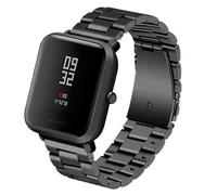 Correa universal metal eslabones 20mm para smartwatch xiaomi/amazfit/samsung/huawei/realme/ticwatch (negro)