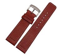 Correa universal, pulsera de cuero genuino de 22 mm, correa de reloj for hombre, absorbe el sudor, con hebilla de acero inoxidable y herramientas de reparación de barra de resorte(Brown Watchband With