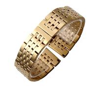 Correa Wacth de acero inoxidable apta for Tissot apta for Citizen apta for Longines apta for correa de reloj Seiko pulsera de 12/14/16/18/19/20/22/24 mm (Color : Gold, Size : 18mm)