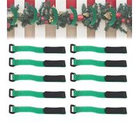 Correas ajustables de nailon para guirnalda, multifuncionales para barandilla, correa de corona de Navidad reutilizable para árbol de Navidad, corona, escaleras, barandillas (verde, 25 cm)