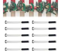 Correas ajustables de nailon para guirnalda, multifuncionales para barandilla, correa de corona de Navidad reutilizable para árbol de Navidad, corona, escaleras, barandillas (blanco, 45 cm)