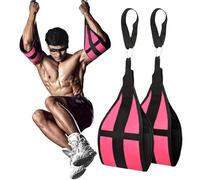 Correas colgantes para abdominales para barra de flexiones: Correas de suspensión para abdominales de gimnasio para soporte de entrenamiento de brazos, rodillas y elevaciones de piernas (Rosa)