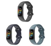 Correas compatibles con Fitbit Charge 6/Charge 5, paquete de 3 pulseras de repuesto ajustables de TPU suave para rastreador de actividad Fitbit Charge 6, S, Metal